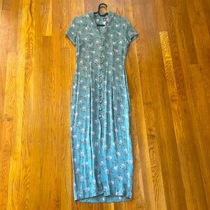 Vintage Mica Floral Dress with Buttons
